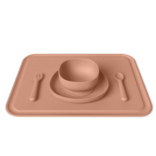 Non Slip Suction Silicone Baby Feeding bowl Collapsible Food Mixing Silicone Bowl With Spoon